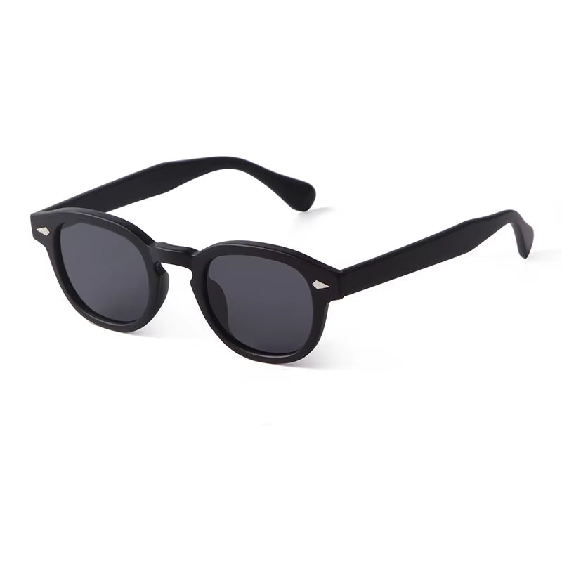 Vintage Fashion Shell round Sunglasses Women Men 2024 Brand Design Retro Rivet Yellow Blue Lens Square Sun Glasses Female UV400
